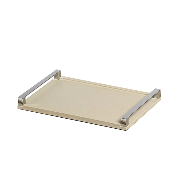 Большой прямоугольный поднос с полированными ручками