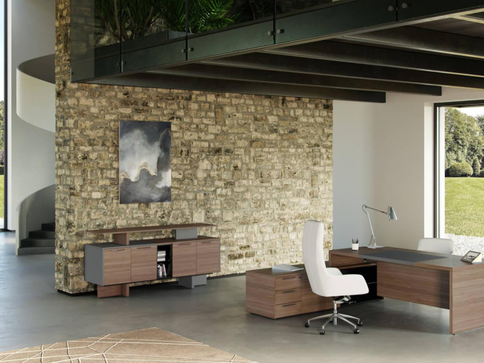 Стіл One Gunmetal Leather