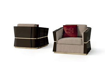 Кресло POLTRONA CON INSERTI IN OTTONE | Art. 7537