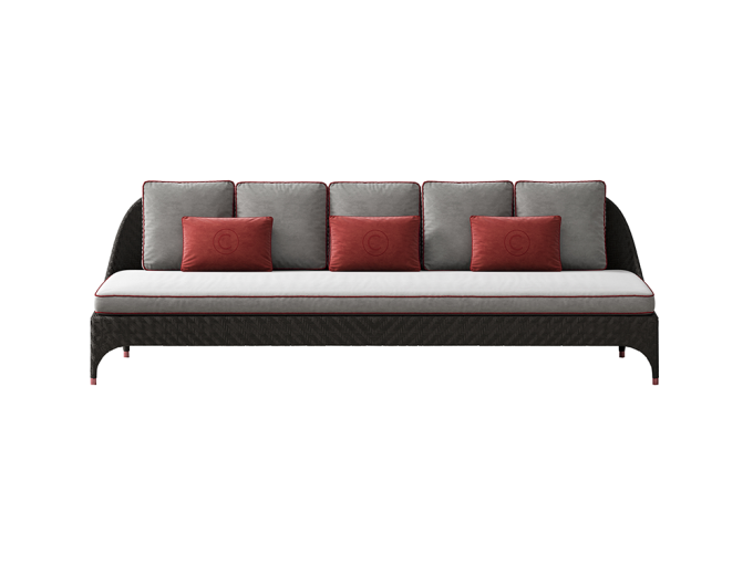 3 seater sofa without armrest