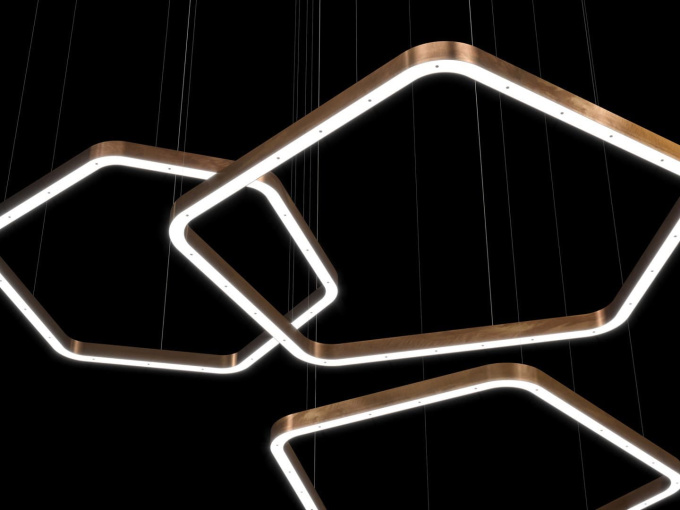 Потолочный светильник Light ring horizontal polygonal