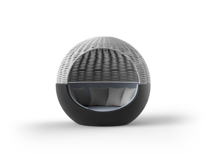 Шезлонг Ulm moon daybed with woven rope parasol