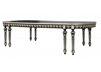 стол 8 Legs Extendable Dining Table Florentia With Leaves - Chevron Wooden Top