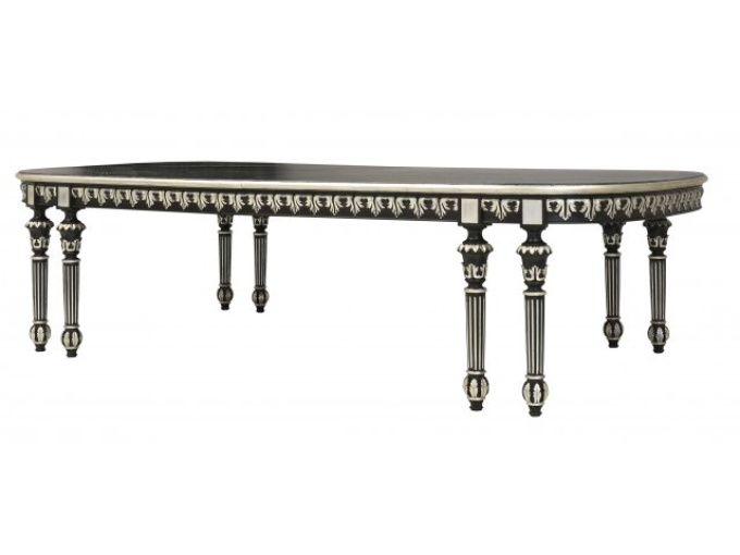 стол 8 Legs Extendable Dining Table Florentia With Leaves - Chevron Wooden Top