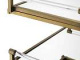 Стіл сервіровки  Serving table with metal base in brass finish. The table top is made of mirrored glass. Lots of niches and storage compartments.