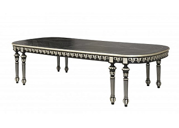 стол 8 Legs Extendable Dining Table Florentia With Leaves - Plain Wooden Top