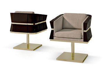 Стул SEDIA CON BASE IN OTTONE SEMIGIREVOLE | Art. 7510