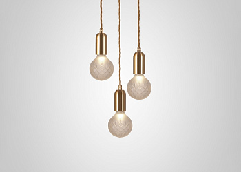 Подвесний светильник  Frosted Crystal Bulb Brass