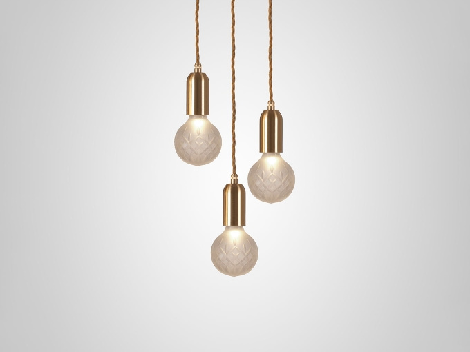 Підвісна лампа  Frosted Crystal Bulb Brass
