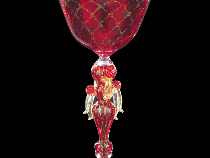 Red Gold Vase in Murano glass | classic