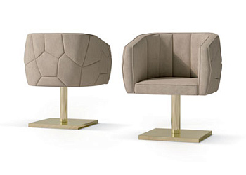 Стул SEDIA CON BASE IN OTTONE SEMIGIREVOLE | Art. 7519