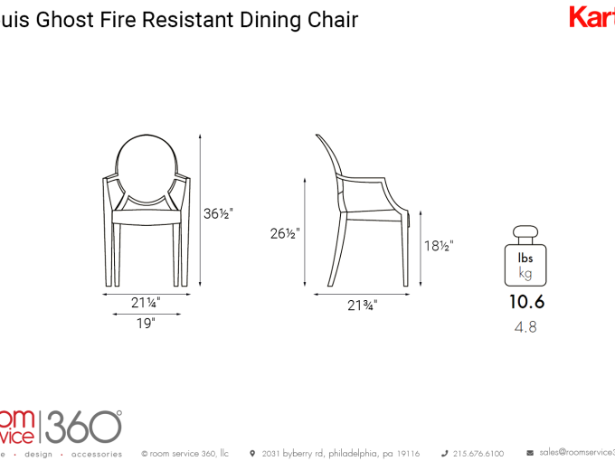 Стул Louis Ghost Fire-Resistant   