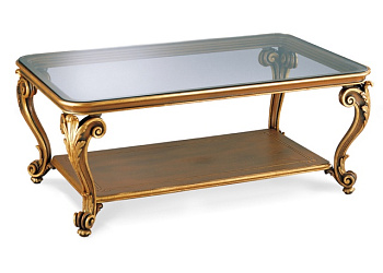 Стол Rectangular Coffee Table With Wooden Bottom Shelf