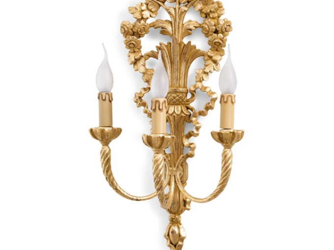 Настенный светильник 3 Lights Sconce With Flowers Crown