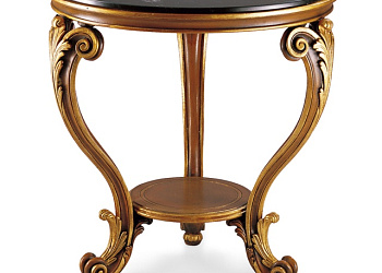 Стол Round Side Table With Wooden Bottom Shelf
