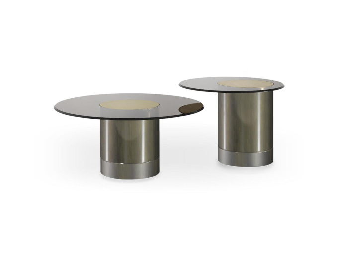 Журнальный столик Tau 40 Steel Vetro