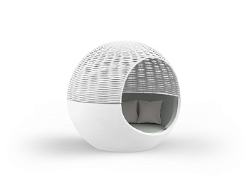 Шезлонг Ulm moon daybed with woven rope parasol